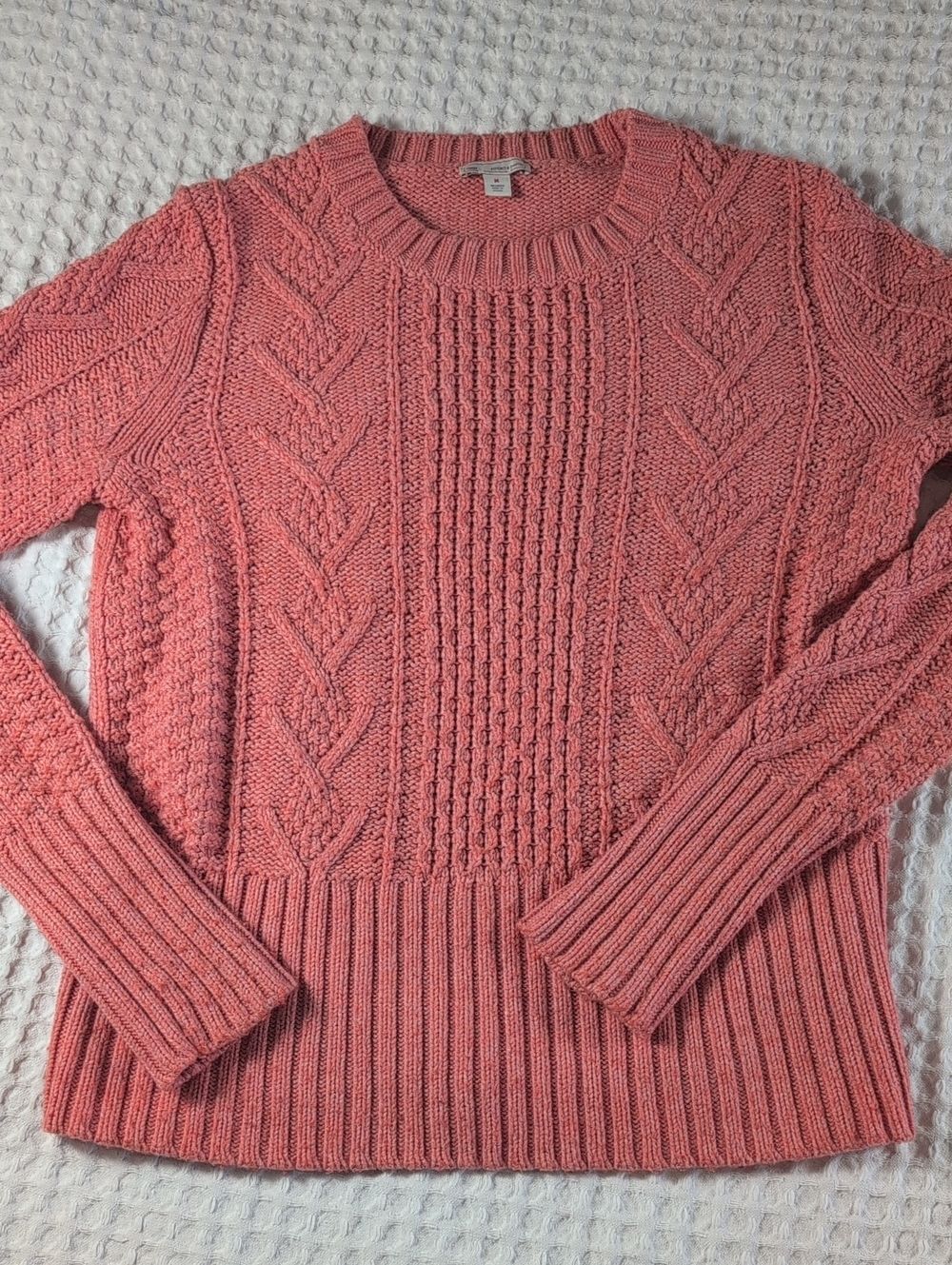 GAP Coral Cable Crewneck Sweater Wool Blend Size M